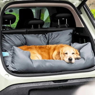 Siège auto pour chien CarrierTravelDog™ gris – sécurité voiture avec bords rembourrés