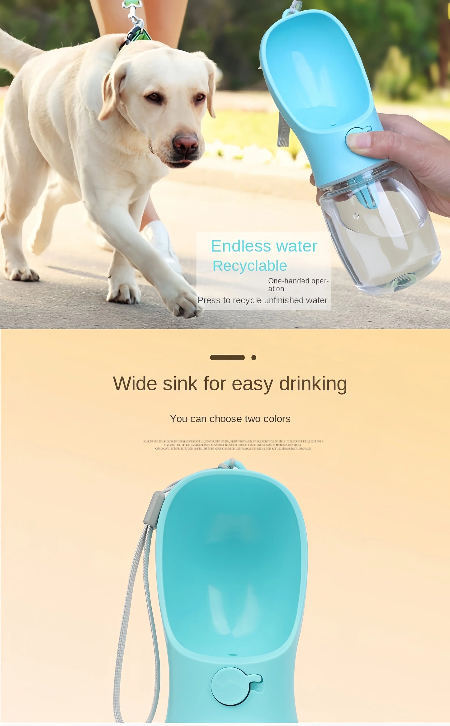 Bouteille d’eau portable chien et chat