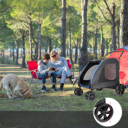 Poussette pour chien StrollyPet™ bleue – robuste et sécurisée pour petits chiens