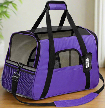 Sac transport pour chien DogCarrierBag™ violet – cage souple pour petit chien