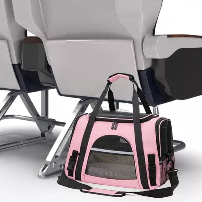 Sac transport pour chien rose DogCarrierBag™ – respirant et sécurisé pour voyage