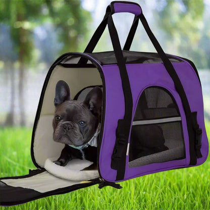 Sac transport pour chien DogCarrierBag™ violet – cage souple pour petit chien