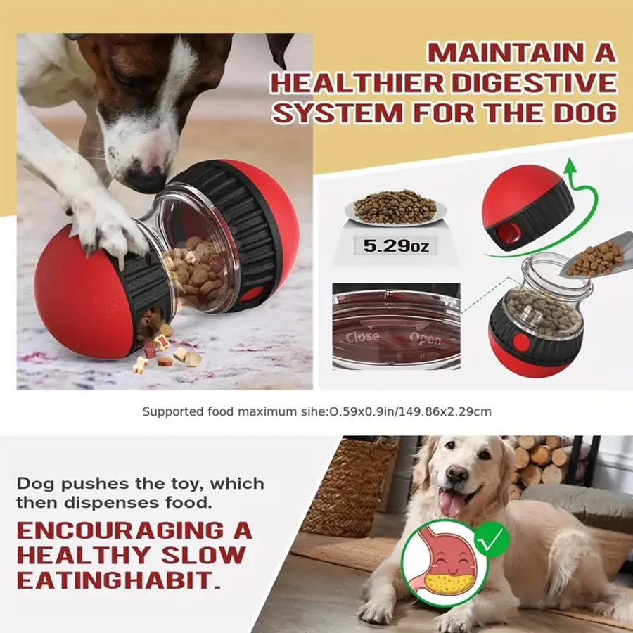 Balle distributrice de friandises pour chien, jouet d'entraînement à l'alimentation lente, distributeur de friandises pour animaux de compagnie, machine d'alimentation lente