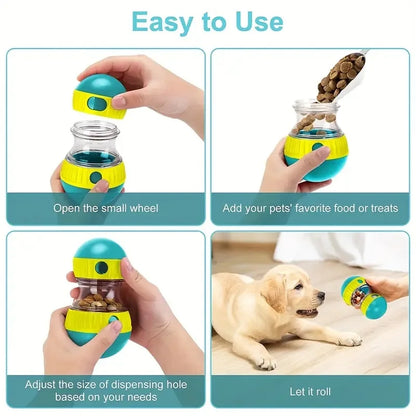 Balle distributrice de friandises pour chien, jouet d'entraînement à l'alimentation lente, distributeur de friandises pour animaux de compagnie, machine d'alimentation lente